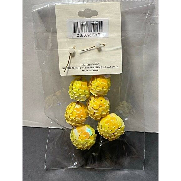 Mia Collection earrings dangle pierced 3" yellow - Picture 3 of 5